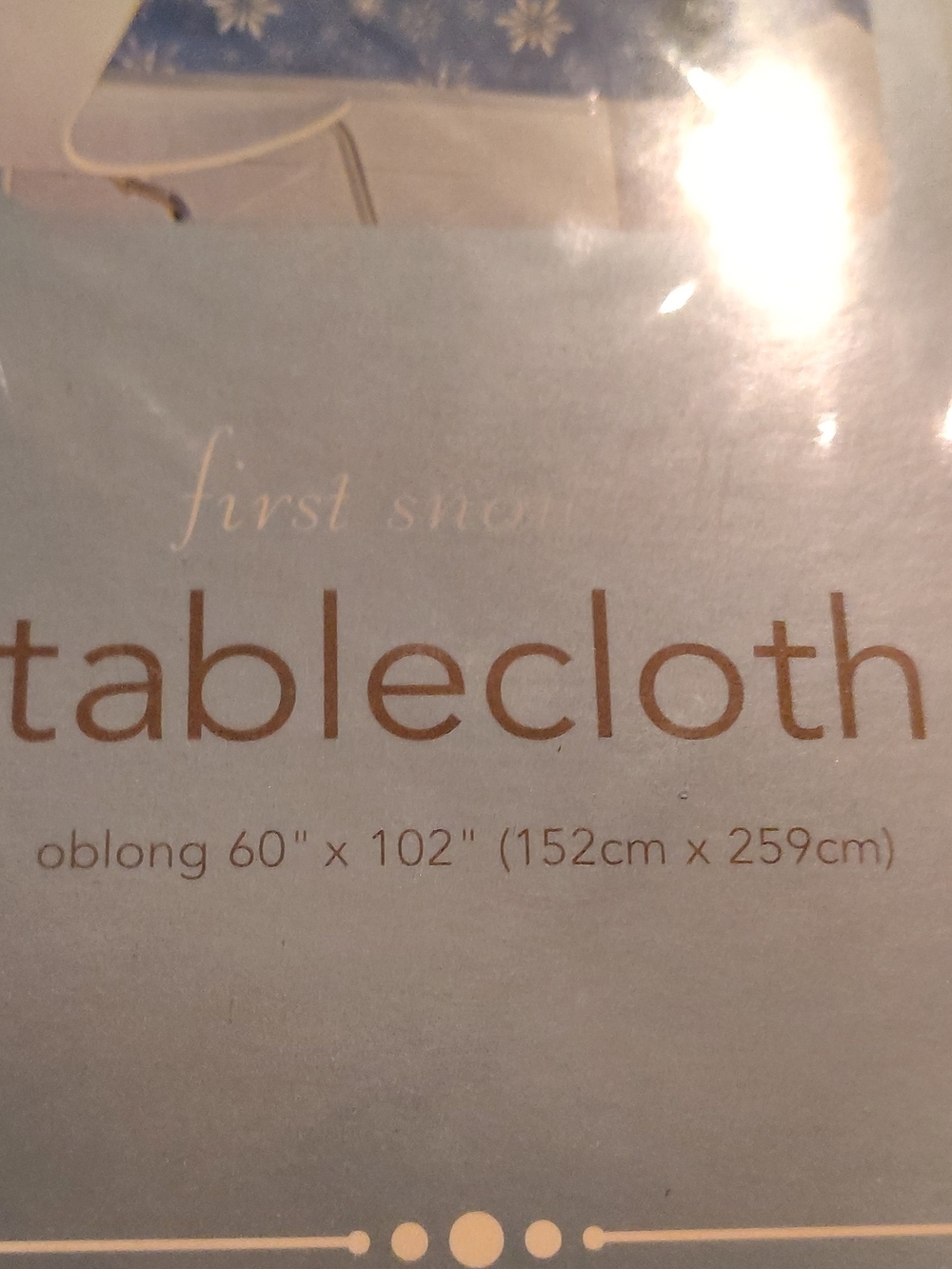 Blue Snowflake Tablecloth - Picture 2 of 2